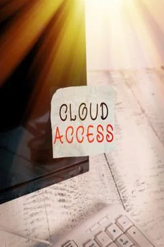 Text sign showing Cloud Access. Conceptual photo Software tool between the 스톡 사진