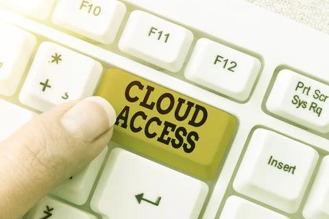Text sign showing Cloud Access. Word Written on Software tool between the 写真素材
