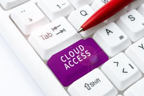 Text sign showing Cloud Access. Word for Software tool between the organization 스톡 사진