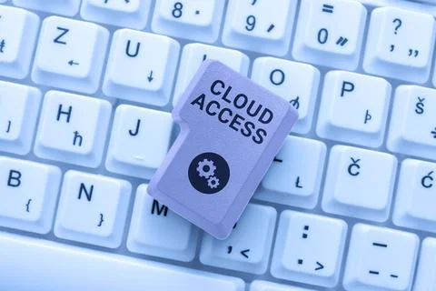 Text sign showing Cloud Access. Word Written on Software tool between the Stock Photos