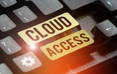 Text sign showing Cloud Access. Business overview Software tool between the 스톡 사진