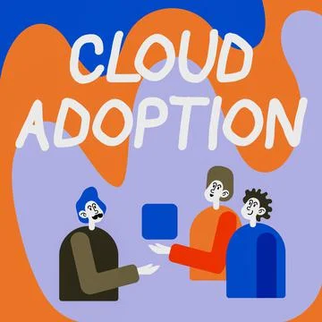 Text sign showing Cloud Adoption. Concept meaning strategic move by Stockillustratie