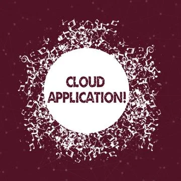 Text sign showing Cloud Application. Conceptual photo the software program where Illustrazione stock