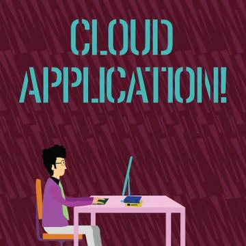 Text sign showing Cloud Application. Conceptual photo the software program where Stock Illustration