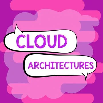Text sign showing Cloud ArchitecturesVarious Engineered Databases Softwares イラスト素材