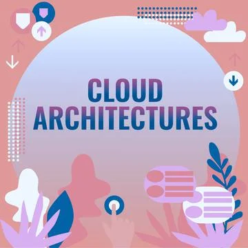 Text sign showing Cloud ArchitecturesVarious Engineered Databases Softwares イラスト素材