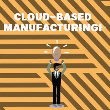 Text sign showing Cloud Based Manufacturing. Conceptual photo paradigm develo Stock Illustration