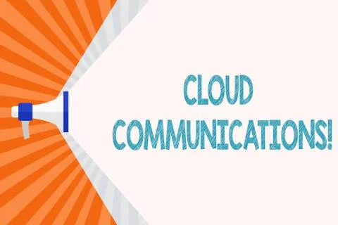 Text sign showing Cloud Communications. Conceptual photo the internetbased voice Stock Illustration