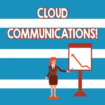 Text sign showing Cloud Communications. Conceptual photo the internetbased voice Stock Illustration