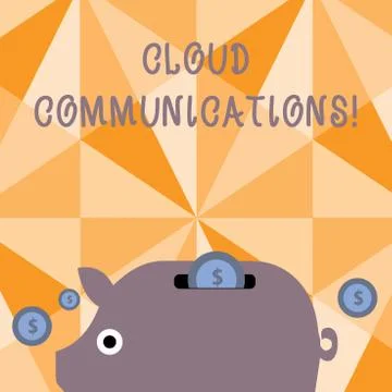 Text sign showing Cloud Communications. Conceptual photo the internetbased voice Stock Illustration