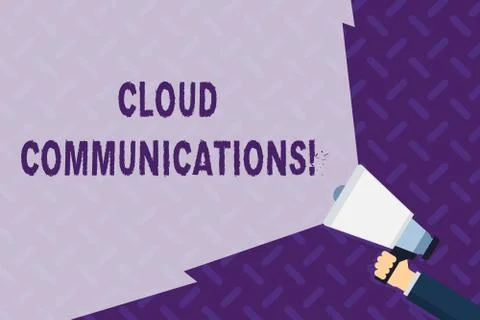 Text sign showing Cloud Communications. Conceptual photo the internetbased voice 스톡 일러스트