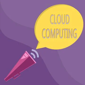 Text sign showing Cloud Computing. Conceptual photo use a network of remote Stock Illustration