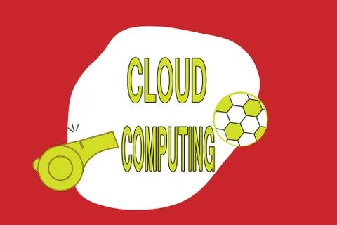 Text sign showing Cloud Computing. Conceptual photo use a network of remote Stock Illustration