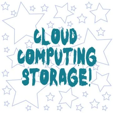 Text sign showing Cloud Computing Storage. Conceptual photo digital data is Stock Illustration