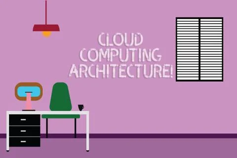 Text sign showing Cloud Computing Architecture. Conceptual photo Components and Stock Illustration