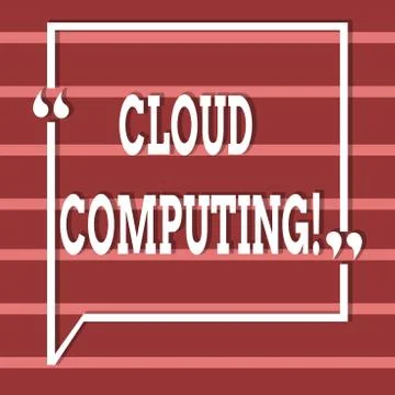 Text sign showing Cloud Computing. Conceptual photo Online Information Storage Stock Illustration