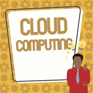 Text sign showing Cloud Computing. Business showcase use a network of remote Stock Illustration