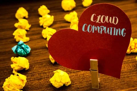 Text sign showing Cloud Computing. Conceptual photo Online Information Storag 스톡 사진
