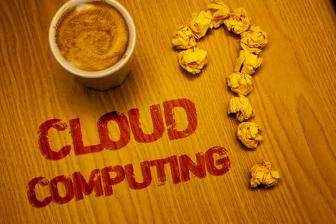 Text sign showing Cloud Computing. Conceptual photo Online Information Storag Stockfoto's