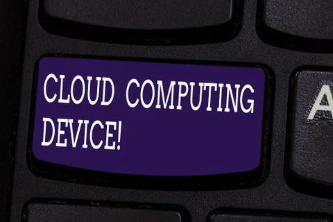 Text sign showing Cloud Computing Device. Conceptual photo Shared pools of Foto stock