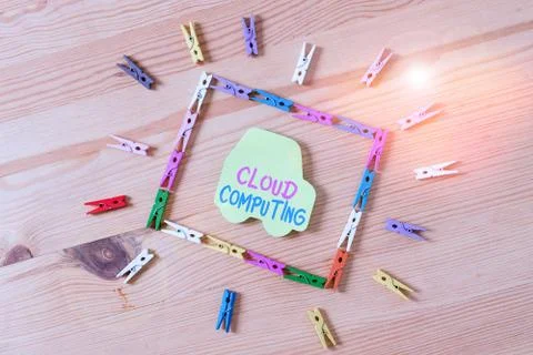 Text sign showing Cloud Computing. Conceptual photo storing and accessing data 写真素材
