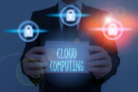Text sign showing Cloud Computing. Conceptual photo storing and accessing data 스톡 사진