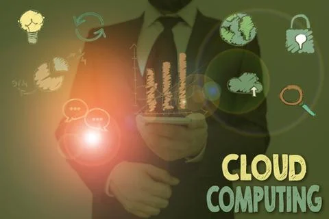 Text sign showing Cloud Computing. Conceptual photo storing and accessing data 스톡 사진