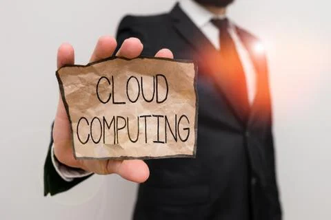 Text sign showing Cloud Computing. Conceptual photo storing and accessing data Foto stock
