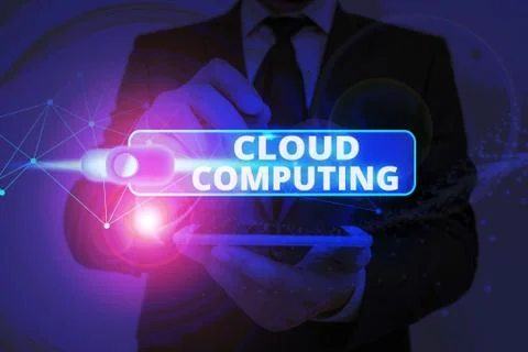 Text sign showing Cloud Computing. Conceptual photo storing and accessing data 写真素材