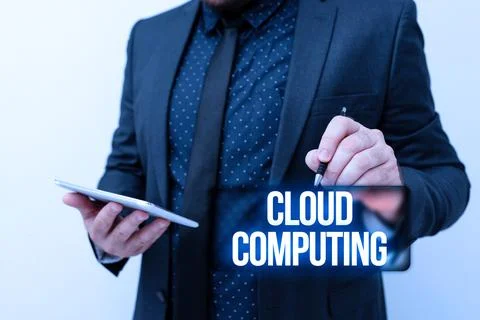Text sign showing Cloud Computing. Internet Concept storing and accessing data Stock Photos