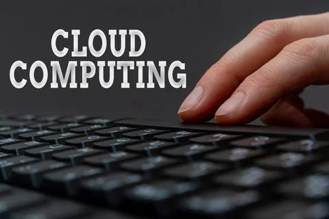 Text sign showing Cloud Computing. Word Written on storing and accessing data 스톡 사진