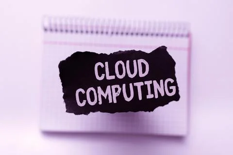 Text sign showing Cloud Computing. Word Written on use a network of remote Stock Photos