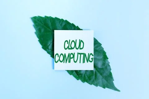 Text sign showing Cloud Computing. Business approach use a network of remote Stock Photos