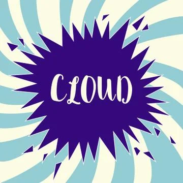 Text sign showing Cloud. Conceptual photo visible mass of condensed watery Ilustração Stock