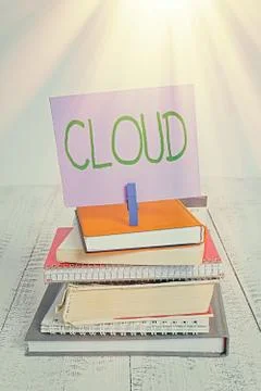 Text sign showing Cloud. Conceptual photo anything that involves delivering Foto stock