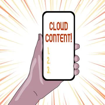 Text sign showing Cloud Content. Conceptual photo Standalone platform or Stock Illustration