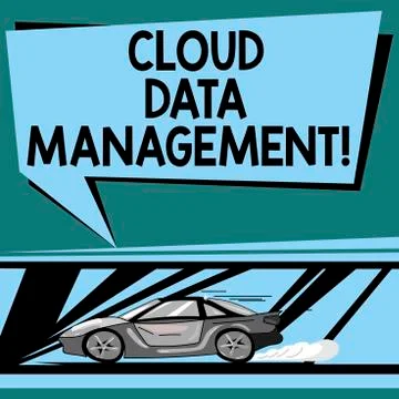 Text sign showing Cloud Data Management. Conceptual photo A technique to Illustrazione stock