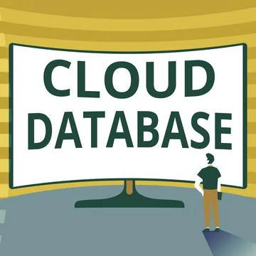 Text sign showing Cloud Database. Business overview optimized or built for a Ilustración de archivo