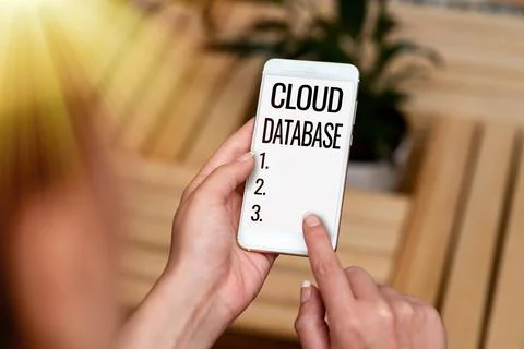 Text sign showing Cloud Database. Business approach optimized or built for a Stock Photos