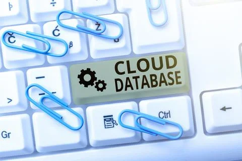 Text sign showing Cloud Database. Business showcase optimized or built for a Stock Photos
