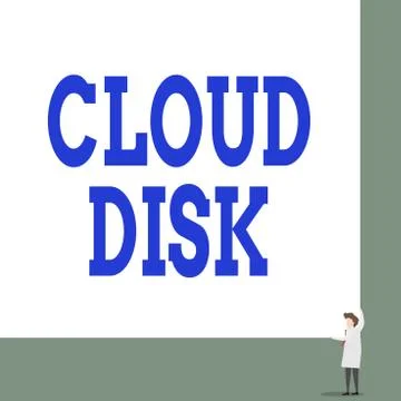 Text sign showing Cloud Disk. Conceptual photo web base service that provides Stock Illustration