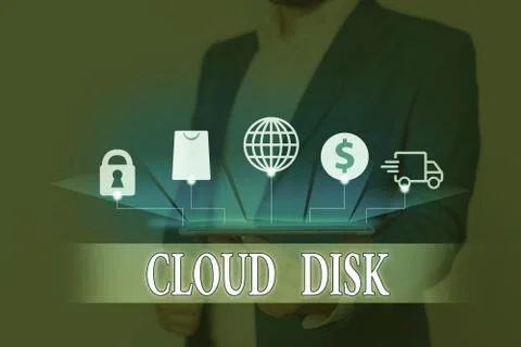 Text sign showing Cloud Disk. Conceptual photo web base service that provides Foto stock