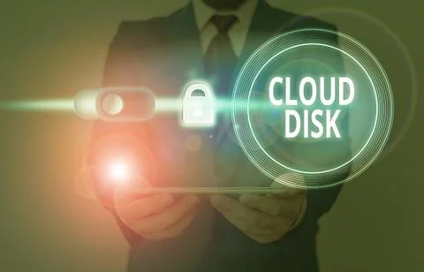 Text sign showing Cloud Disk. Conceptual photo web base service that provides Foto stock