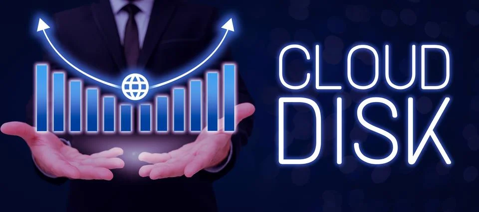 Text sign showing Cloud Disk. Business showcase web base service that provides Foto stock