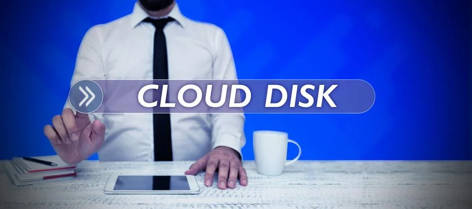 Text sign showing Cloud Disk. Word Written on web base service that provides Foto stock