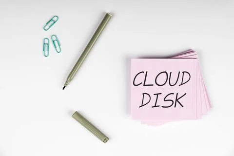 Text sign showing Cloud Disk. Business approach web base service that provides Foto stock