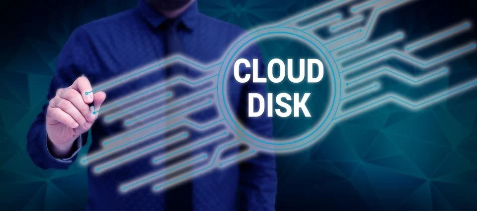 Text sign showing Cloud Disk. Business approach web base service that provides Foto stock