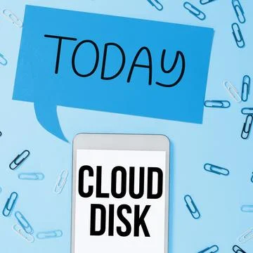 Text sign showing Cloud Disk. Business concept web base service that provides Foto stock