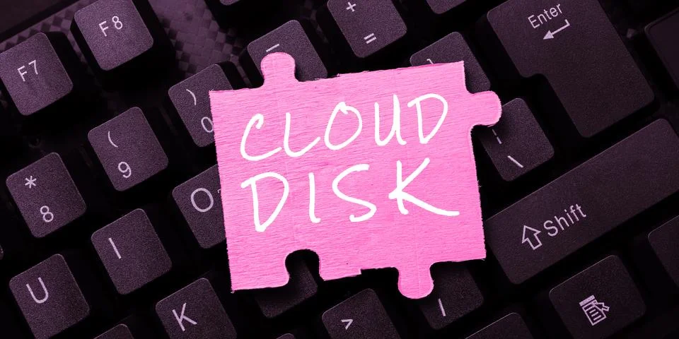 Text sign showing Cloud Disk. Concept meaning web base service that provides Foto stock