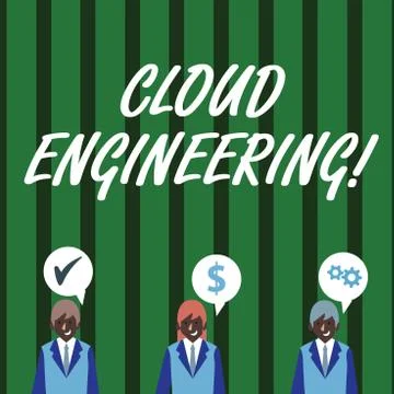 Text sign showing Cloud Engineering. Conceptual photo application of engineering Stock Illustration